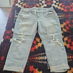 Old Navy Light Blue Distressed Boyfriend Jeans